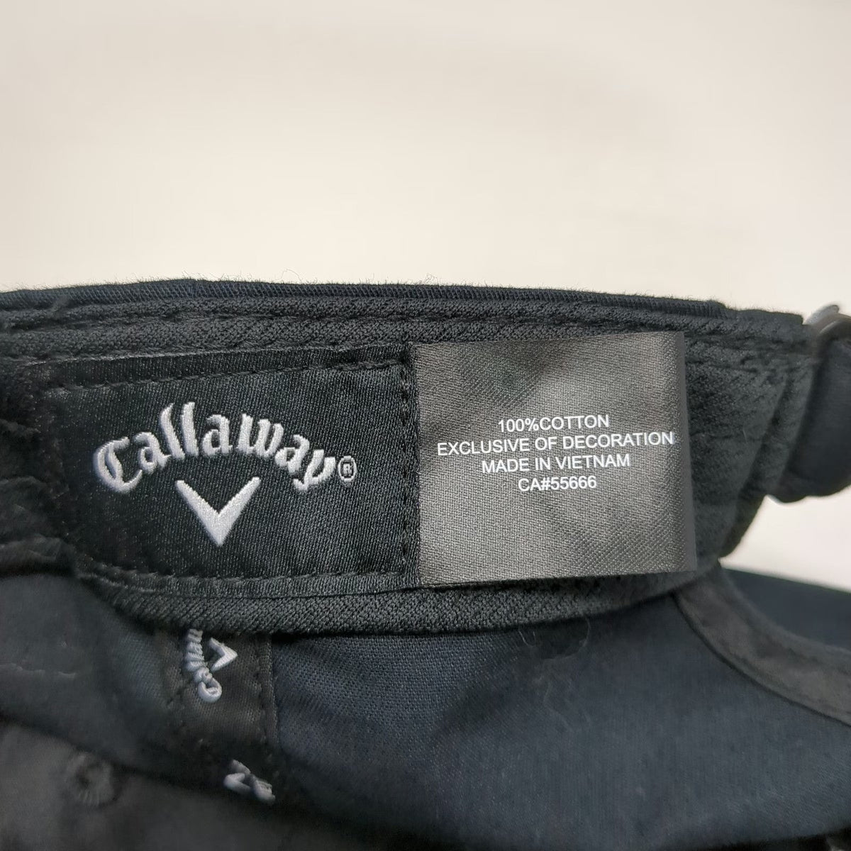 Callaway Baseball Cap Black One Size Strapback Cotton Golf Logo Embroidered Hat