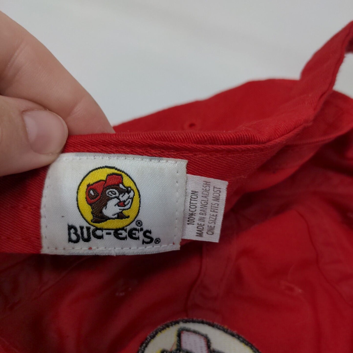 Buc-ees Slideback Hat Red OSFM Adjustable Embroidered 6 Panel Cotton