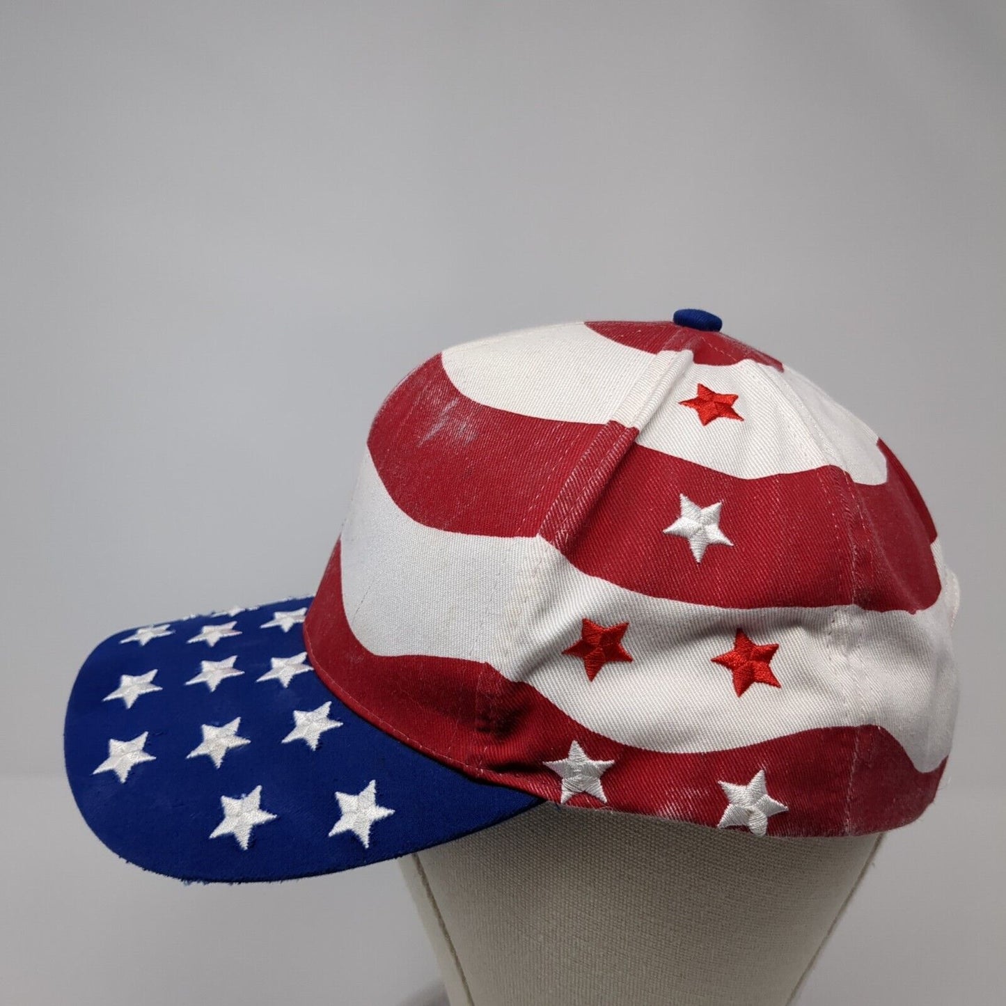 American Flag Stars & Stripes Slideback Hat Multicolor OS Adjustable Patriotic