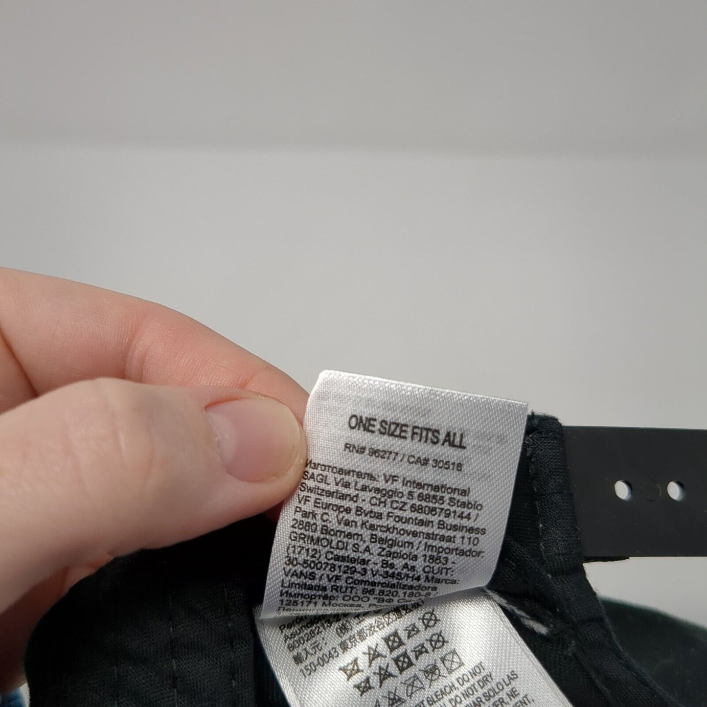 Vans Spell Out Snapback Hat Black One Size Adjustable Embroidered