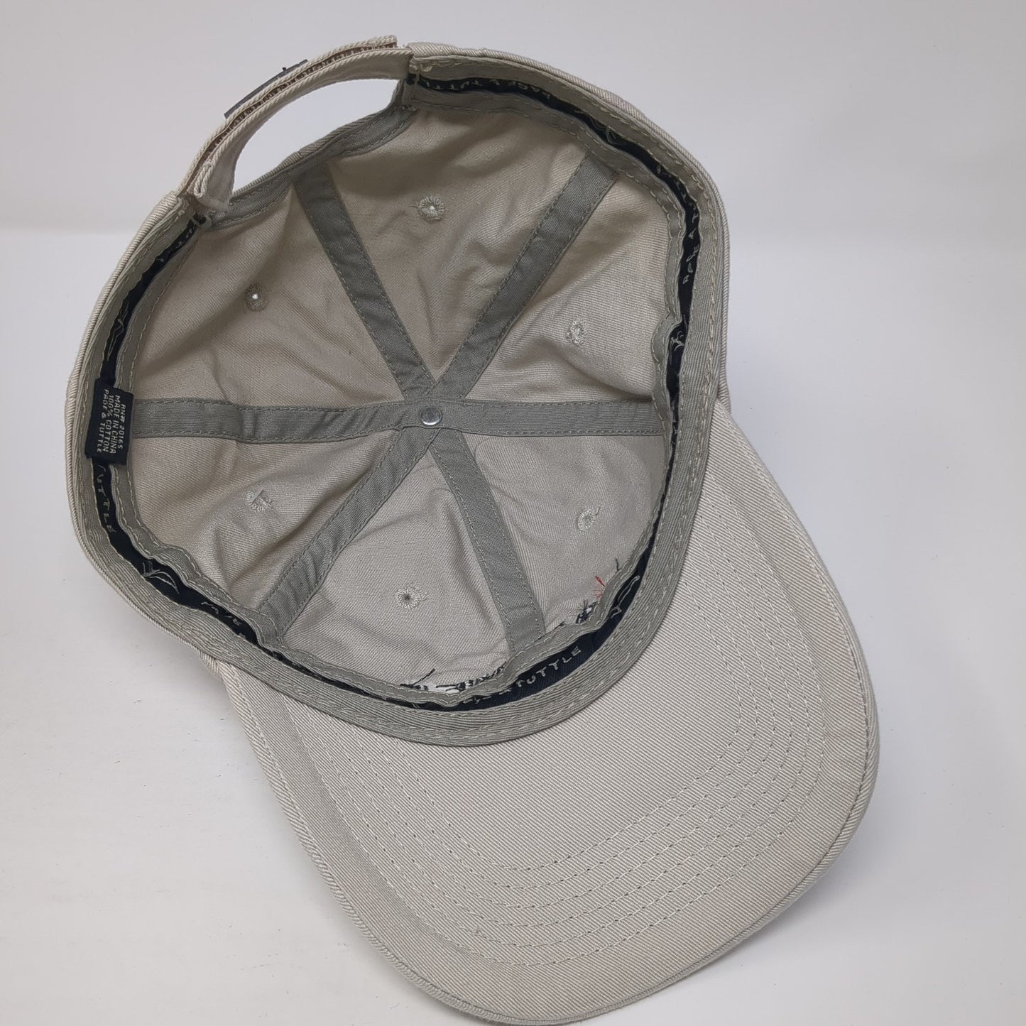 Fabwel Strapback Baseball Cap Beige OS Adjustable Embroidered Page & Tuttle