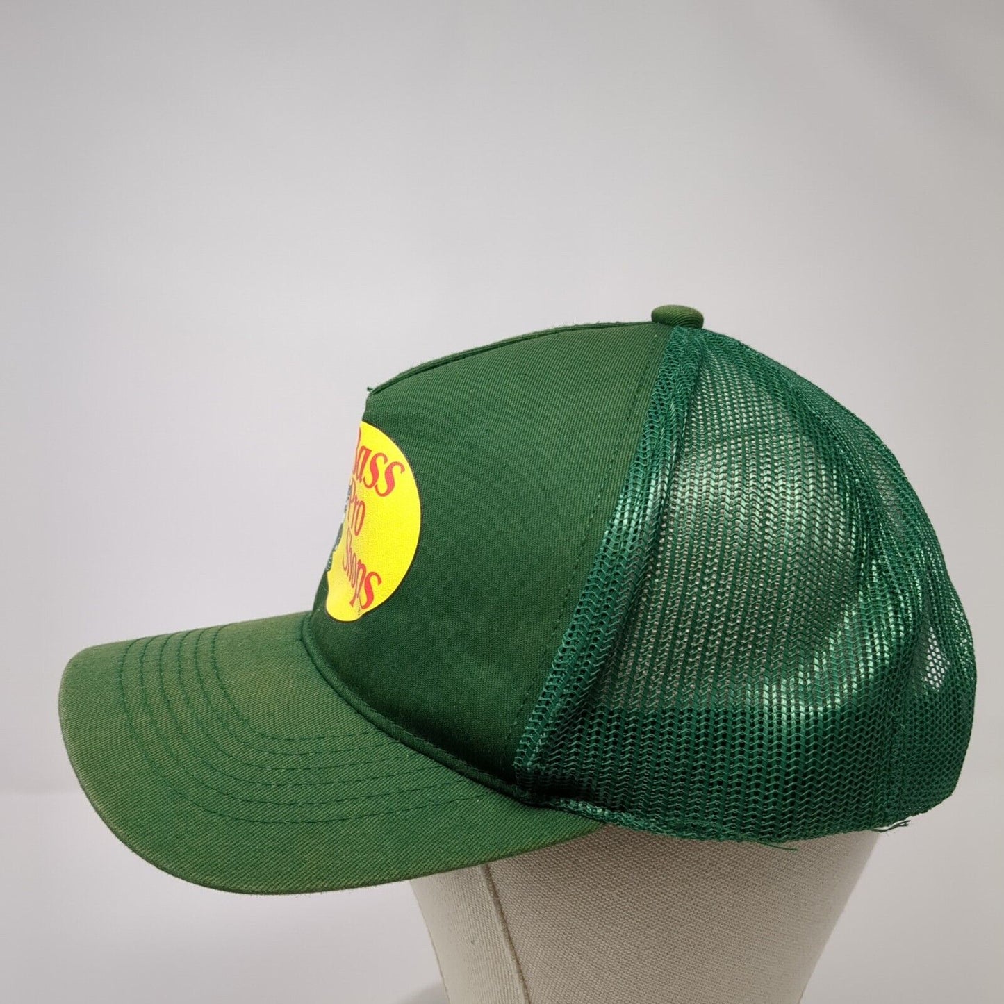 Bass Pro Shops Snapback Trucker Hat Green OS Adjustable Mesh Back Gone Fishing