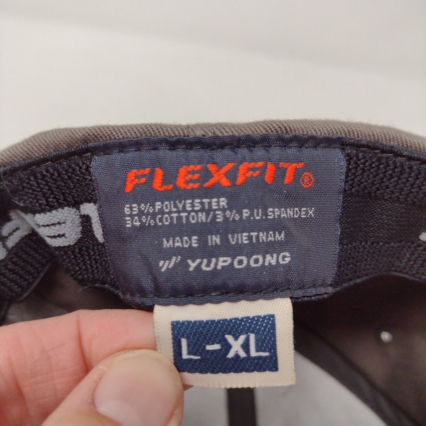 WLS Embroidered Fitted Hat Gray Large-XL Solid Flexfit Yupoong