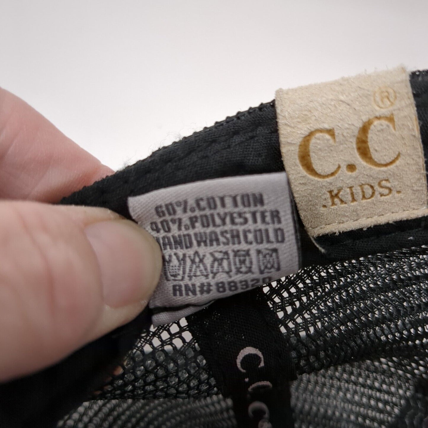 C.C Kids Ponyback Strapback Trucker Hat Multi OS Adjustable Leopard Distressed