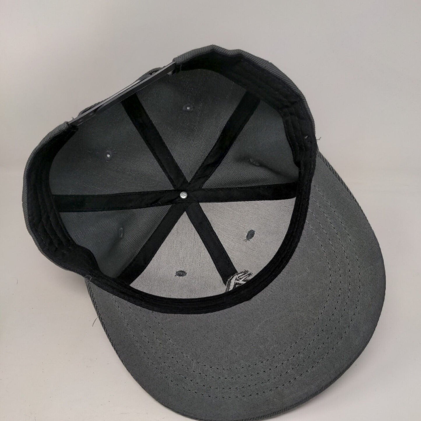Letter A Snapback Hat Gray One Size Adjustable Embroidered Solid 6 Panel