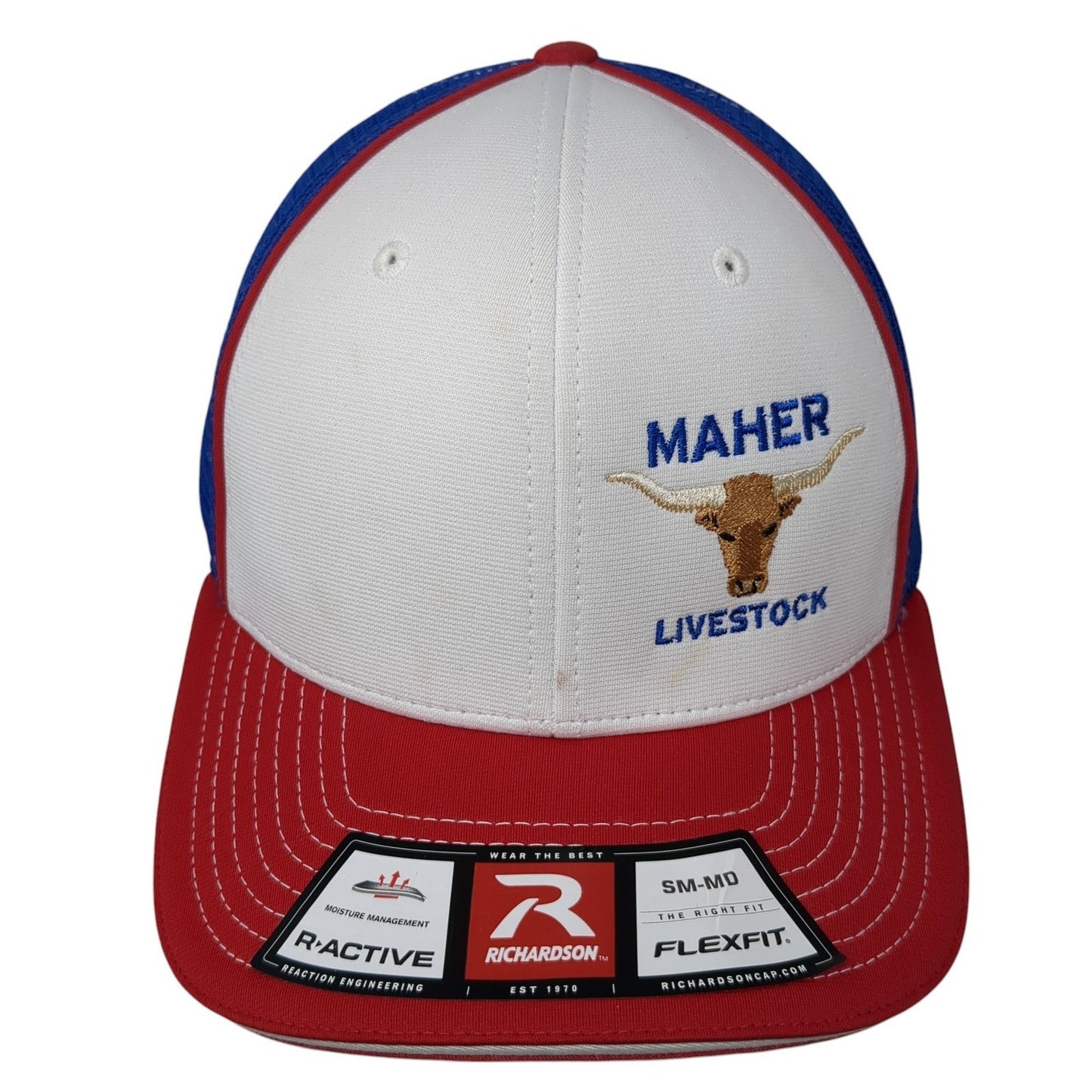 Maher Livestock Fitted Mesh Back Trucker Hat Multi Medium Flexfit Richardson