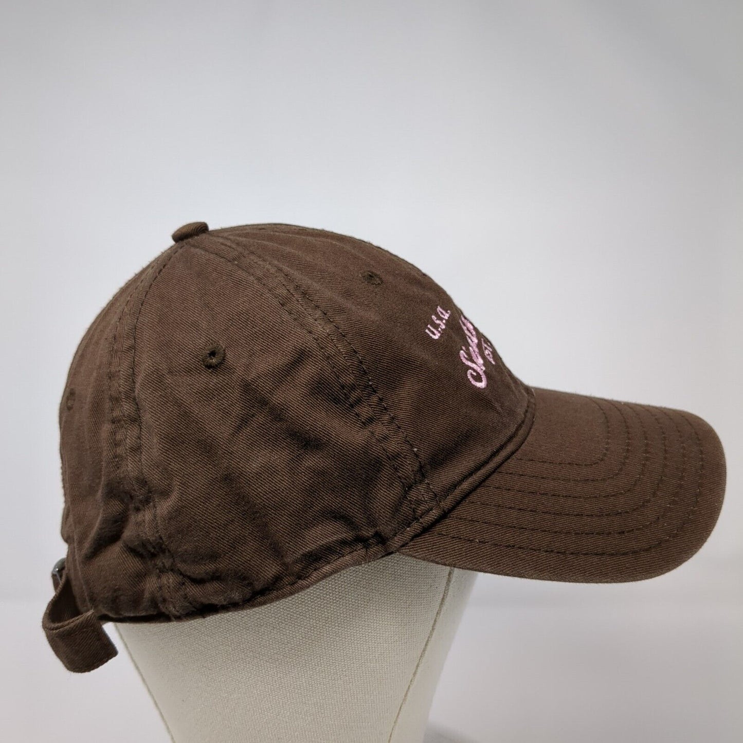 USA Siesta Key Slideback Hat Brown One Size Adjustable Embroidered