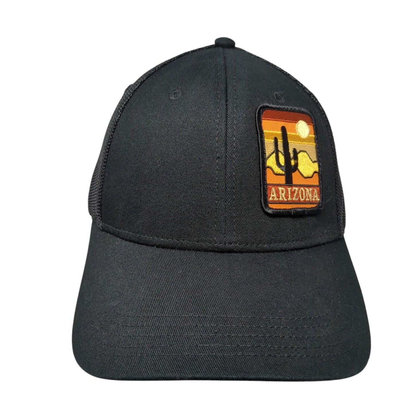 Arizona Patch Snapback Mesh Back Trucker Hat Black One Size Adjustable