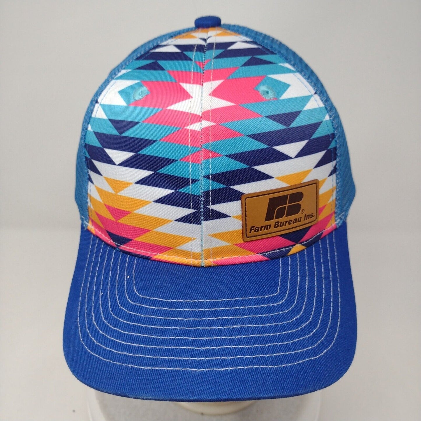 Farm Bureau Ins. Snapback Trucker Hat Multicolor OSFA Aztec Mesh Back