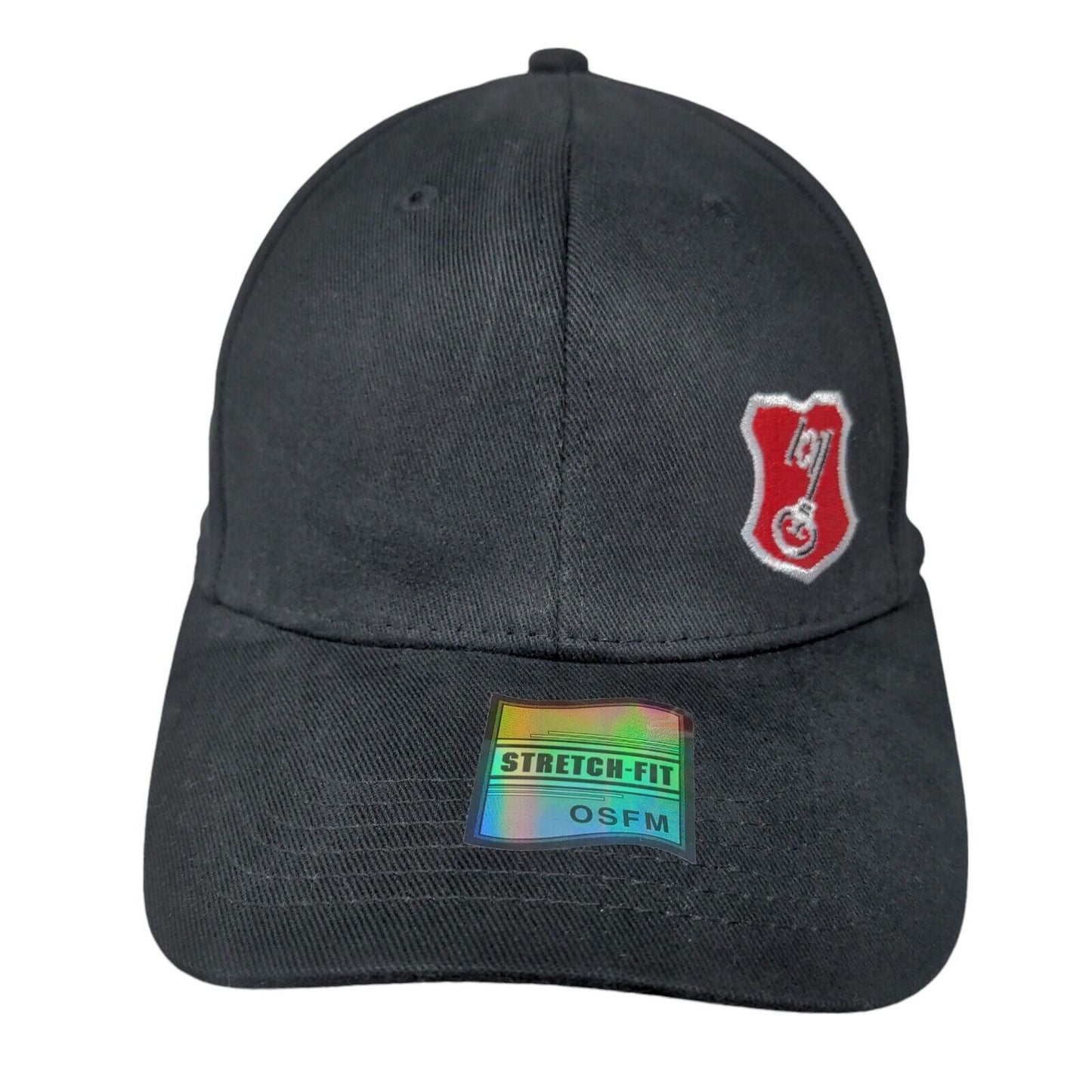 Beck's Key Fitted Hat Black OSFA Embroidered Stretch Fit Vent Holes