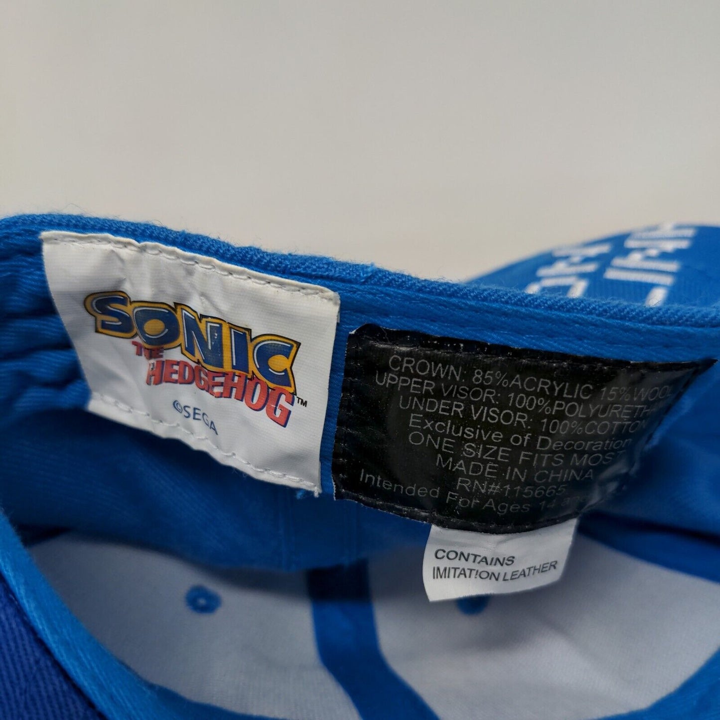 Sega Boy's Sonic the Hedgehog Snapback Hat Blue Size OSFM Crochet Embroidered