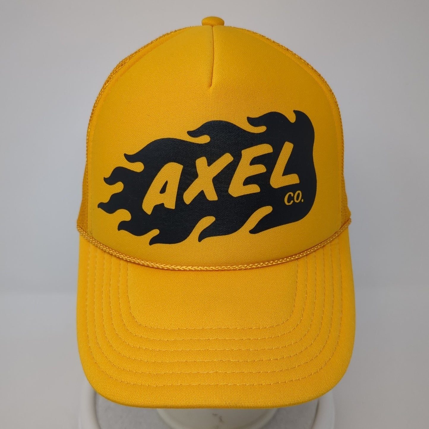 Axel Co. Snapback Trucker Hat Yellow One Size Adjustable Mesh Back Rope Otto