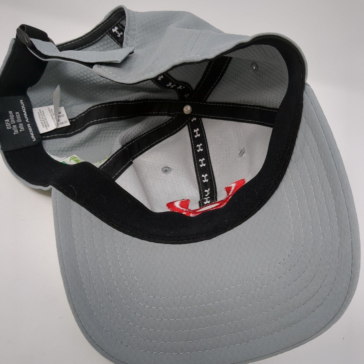 Under Armour Strapback Hat Gray One Size Embroidered Swing for the Green
