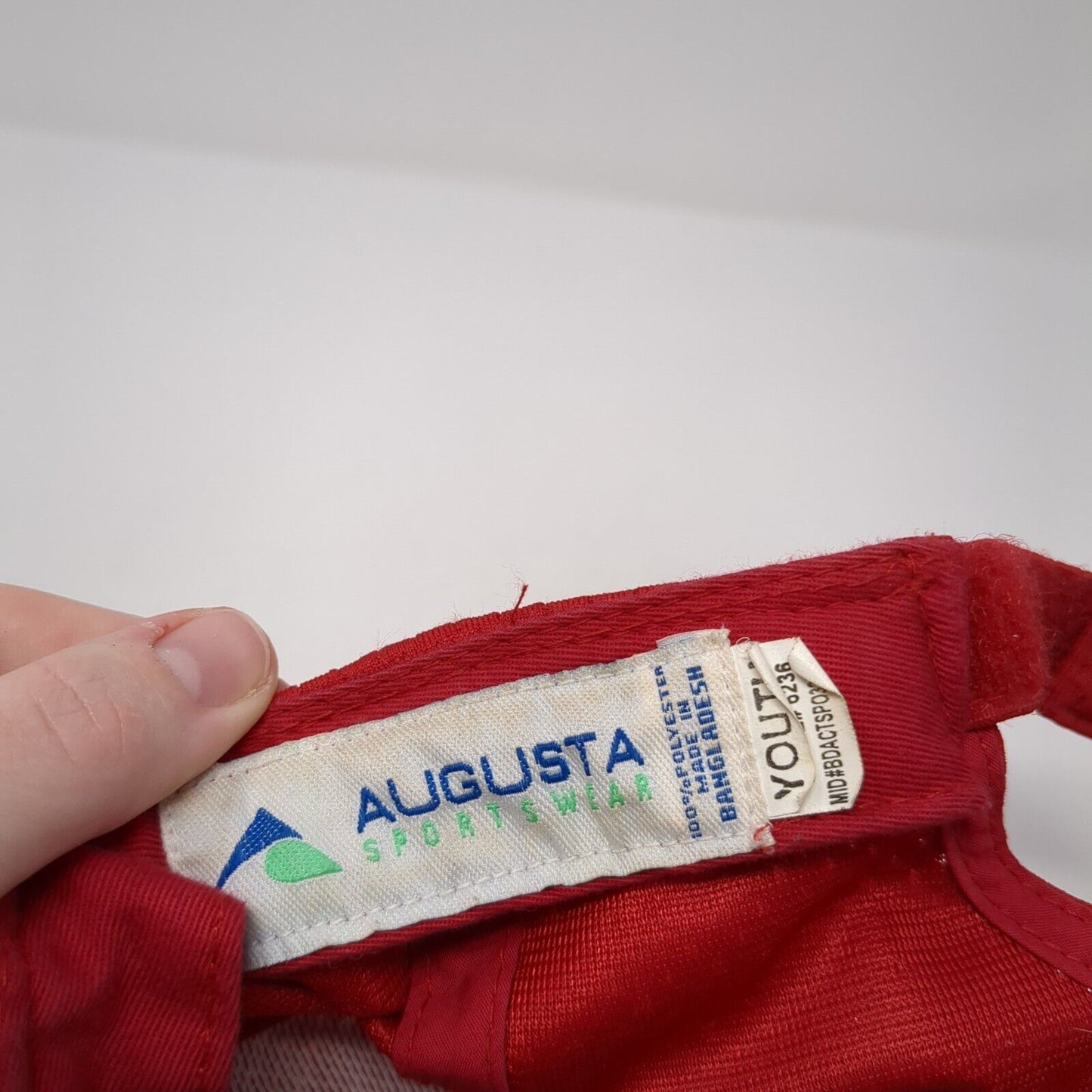 Augusta Sportswear Strapback Hat Red Youth One Size Embroidered Logo