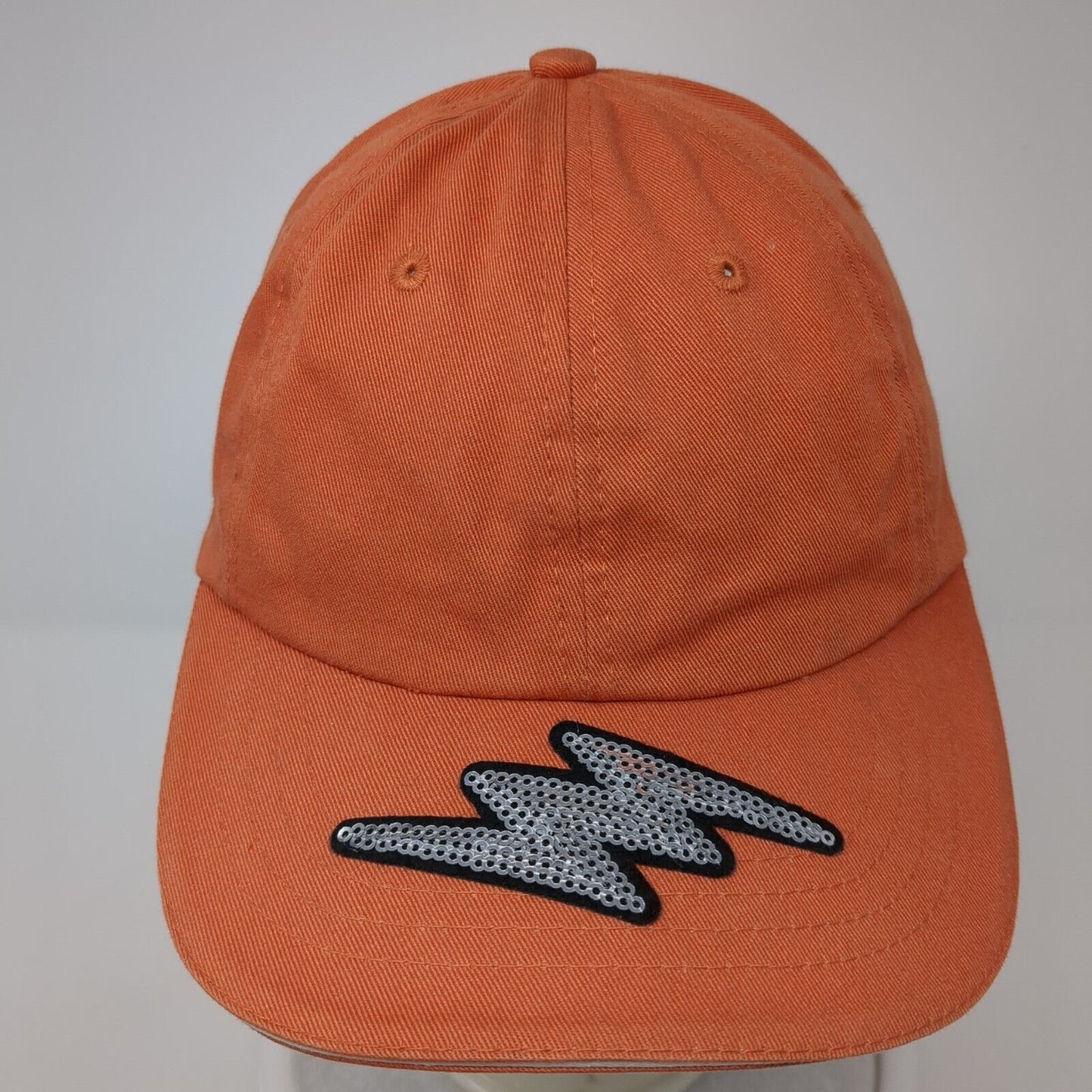 Faded Glory Slideback Hat Orange One Size Adjustable Sequin 6 Panel