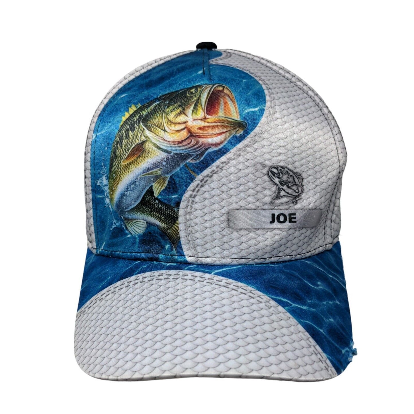 Bass Fish Snapback Hat Multicolor One Size Adjustable Vent Holes Outdoor