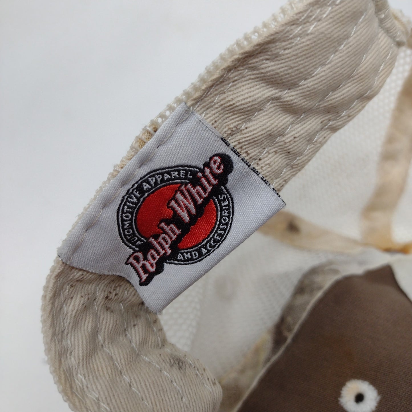 Ralph White Chevy Chevrolet Silverado Snapback Mesh Back Trucker Hat Brown