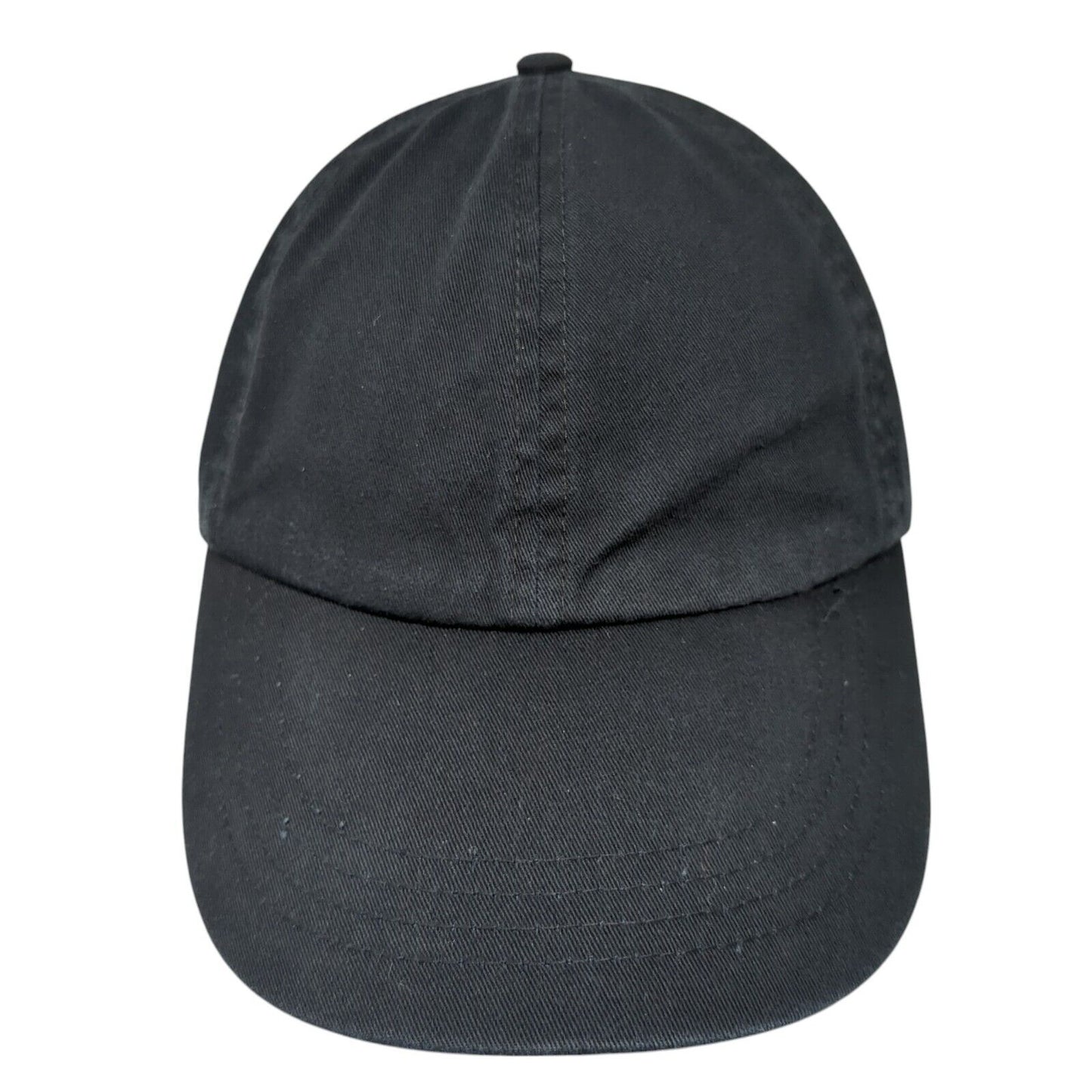 Anvil Slideback Hat Black One Size Solid Adjustable Vent Holes Blank