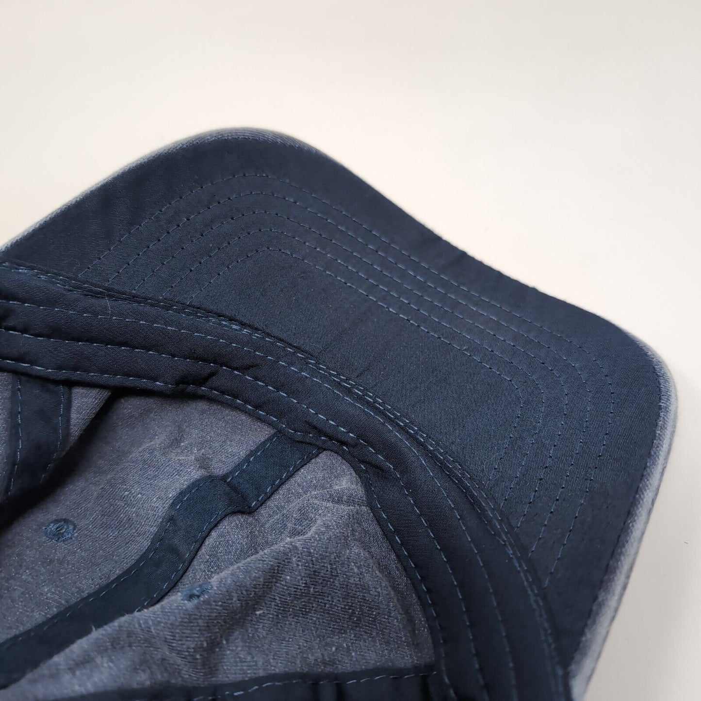 Unbranded Strapback Hat Blue OSFM Adjustable Vented Holes 6 Panel Denim Blank