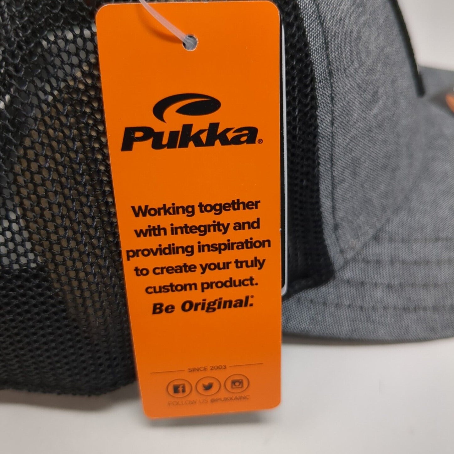 Pukka Snapback Trucker Hat Gray OSFA Ultra Fit Mesh Back W/Tags