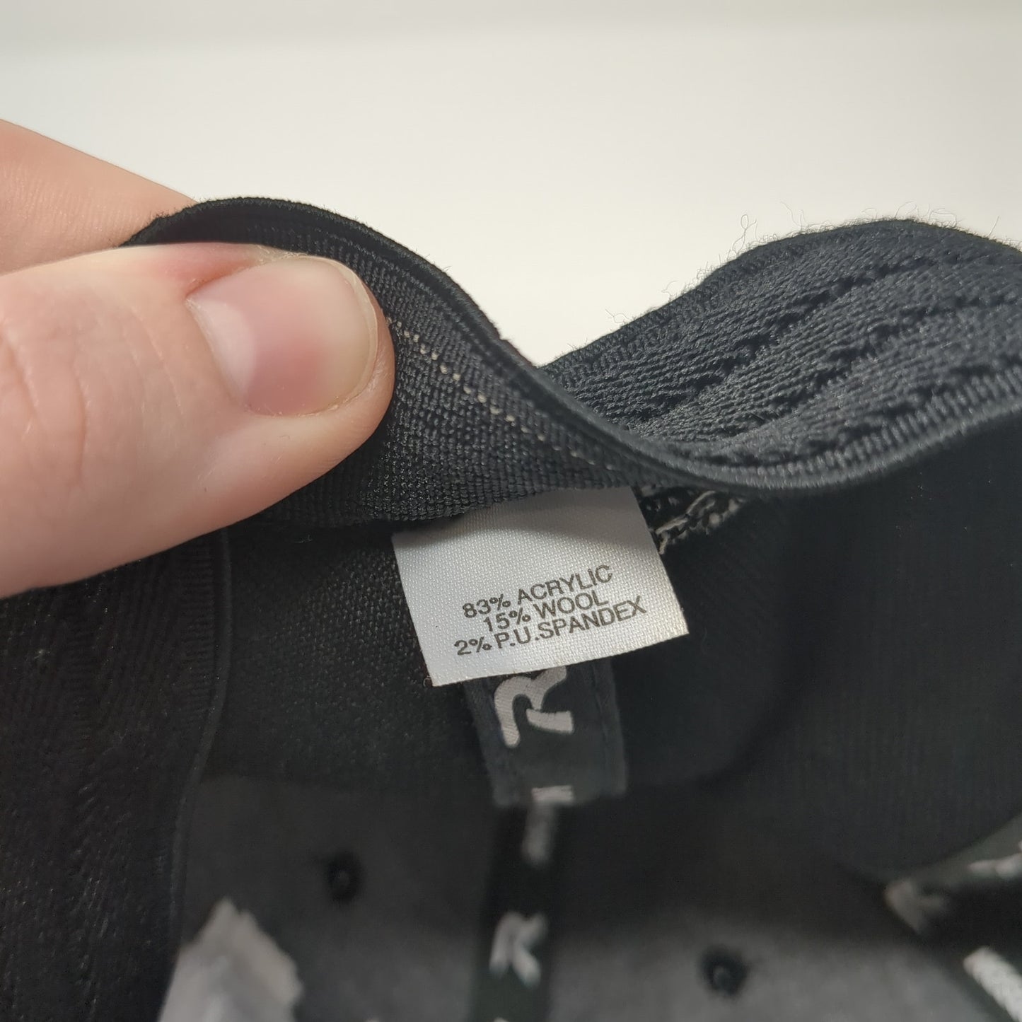 NWO Fitted Hat Black Medium Embroidered Stretch 6 Panel Richardson