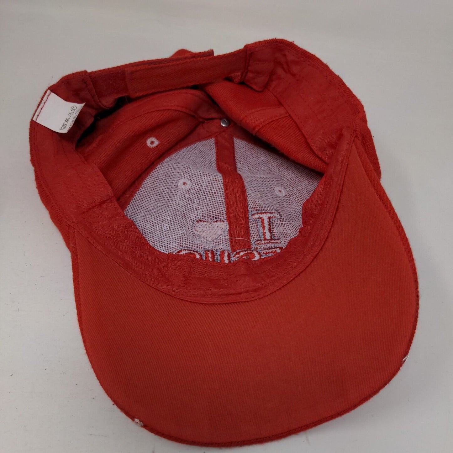 I Love Jesus Strapback Hat Red One Size Adjustable Embroidered Vented Holes