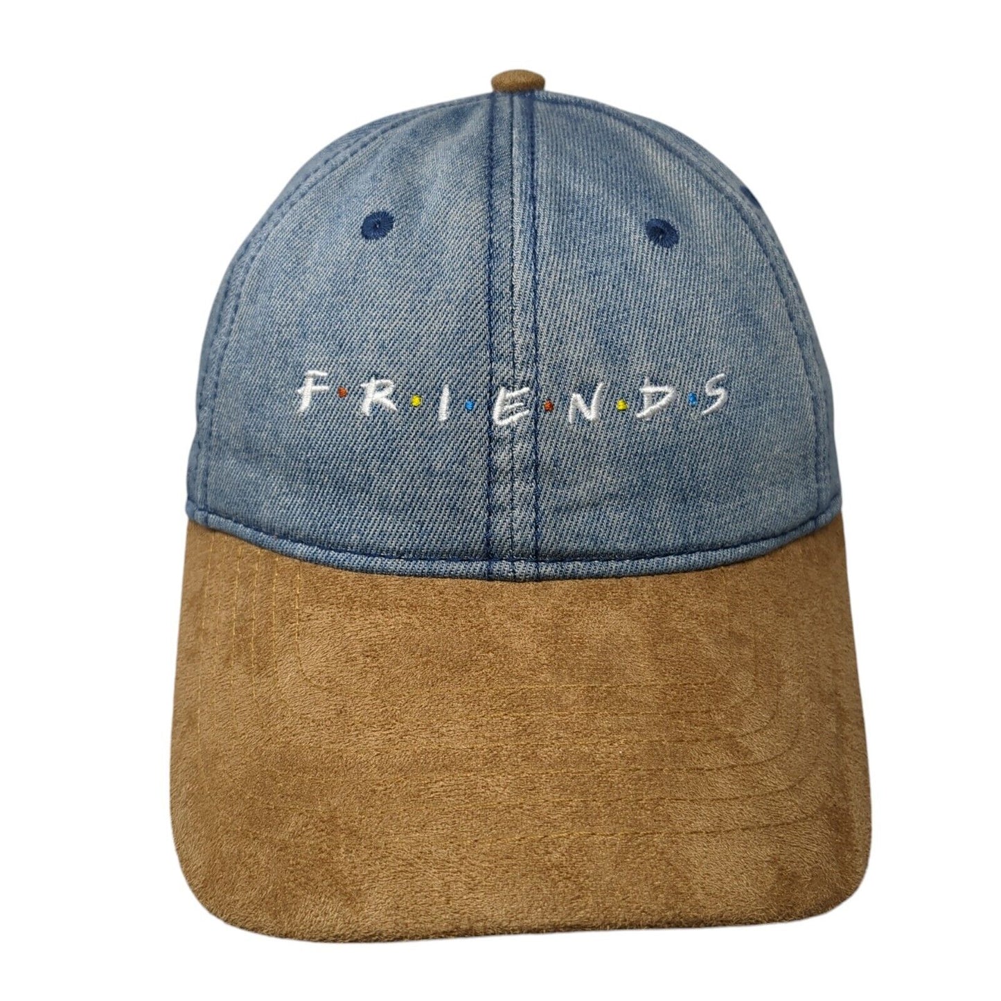 FRIENDS Slideback Hat Blue One Size Adjustable Embroidered Denim Warner Bros.