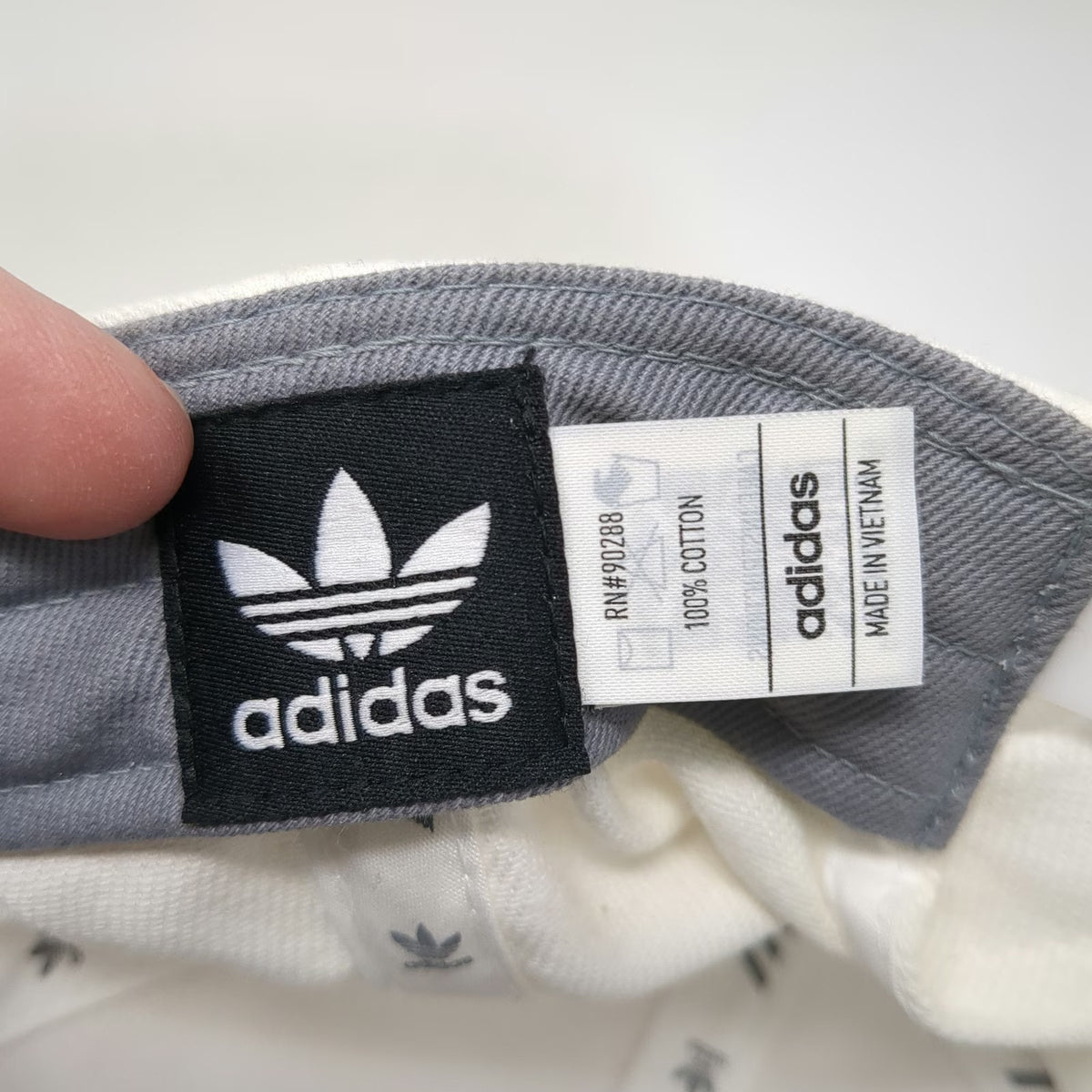 Adidas Baseball Cap White One Size Trefoil Logo Snapback Embroidered Cotton Hat
