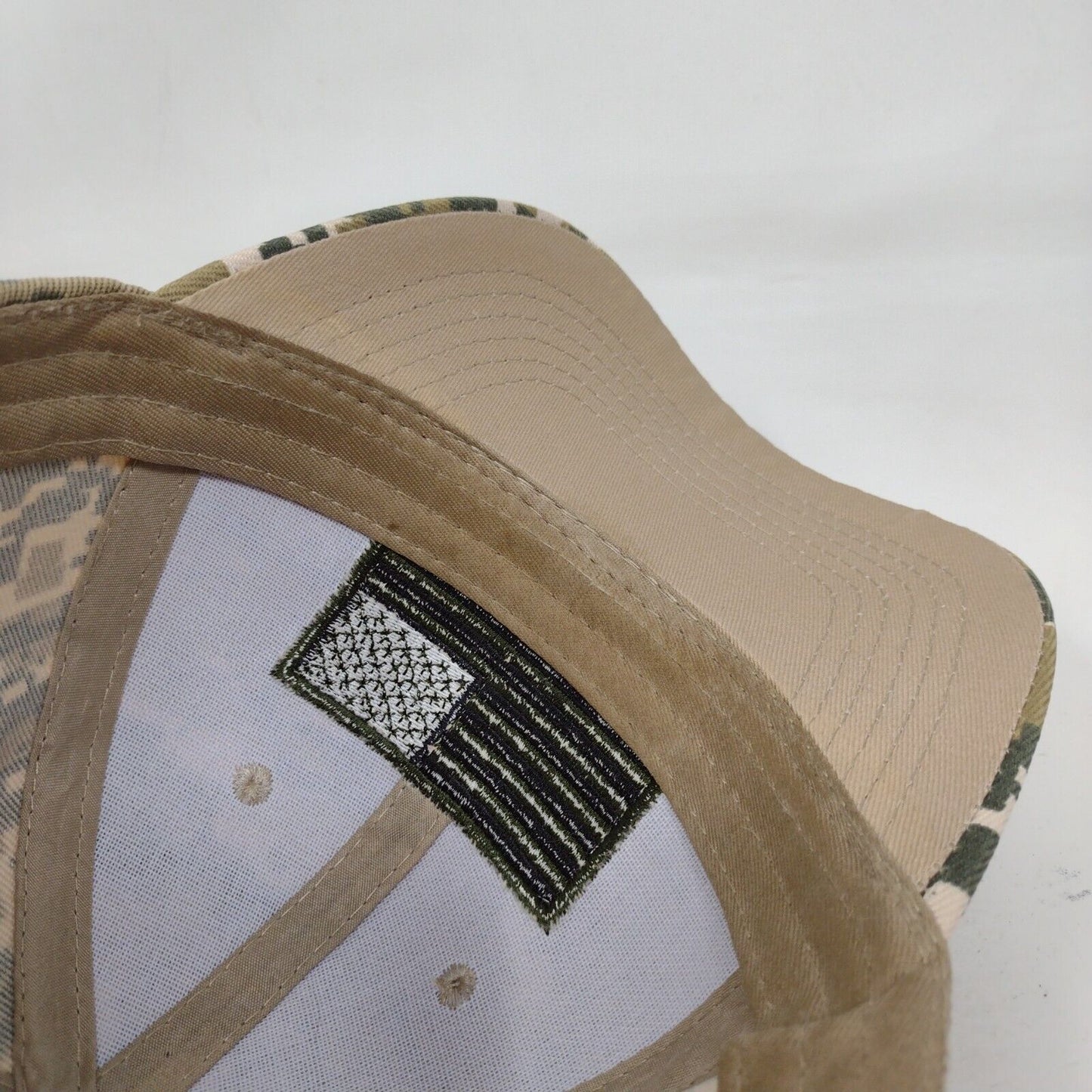 American Flag Strapback Hat Camouflage OS Adjustable Embroidered Patriotic