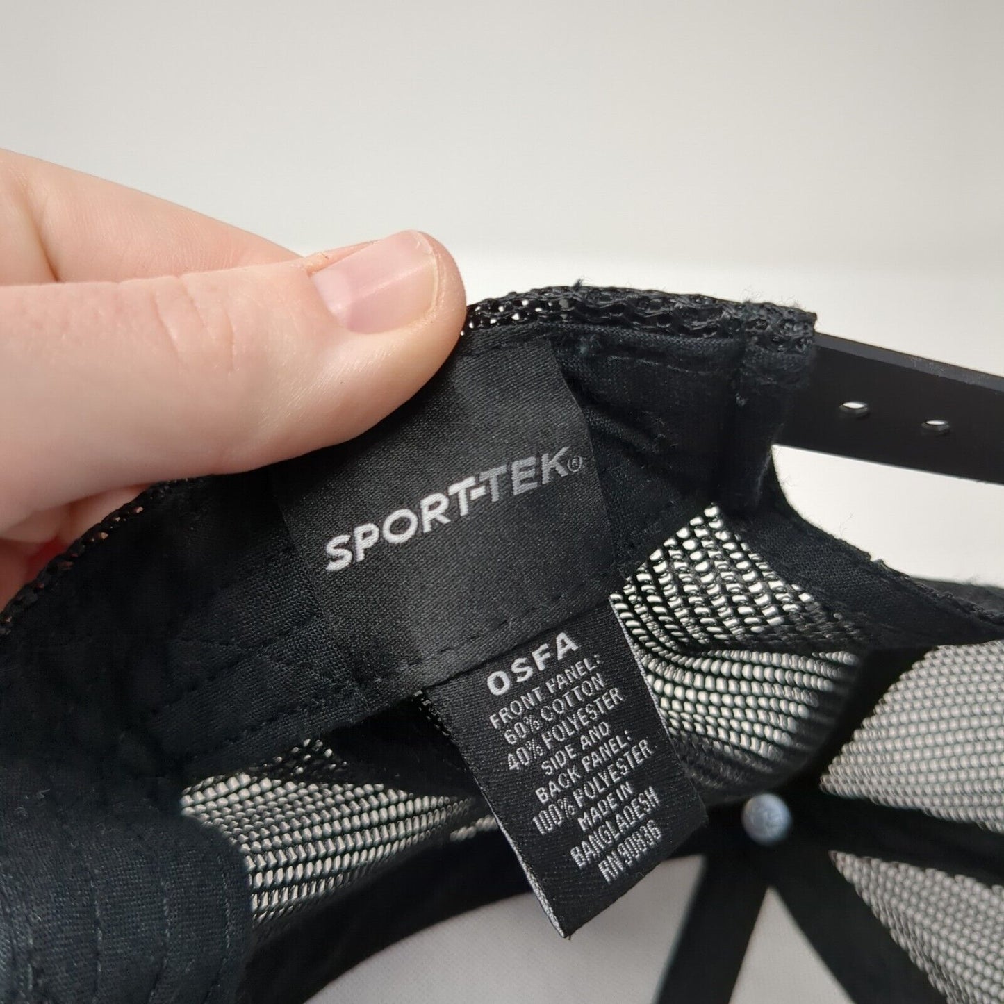 Stone Crossing Snapback Mesh Back Trucker Hat Black One Size Sport-Tek