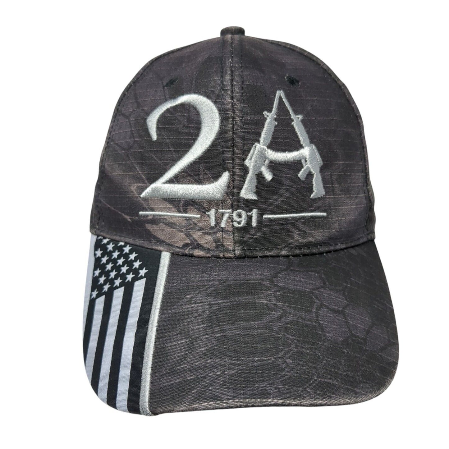 2A 1791 American Flag Strapback Hat Camo OSFA Adjustable Embroidered