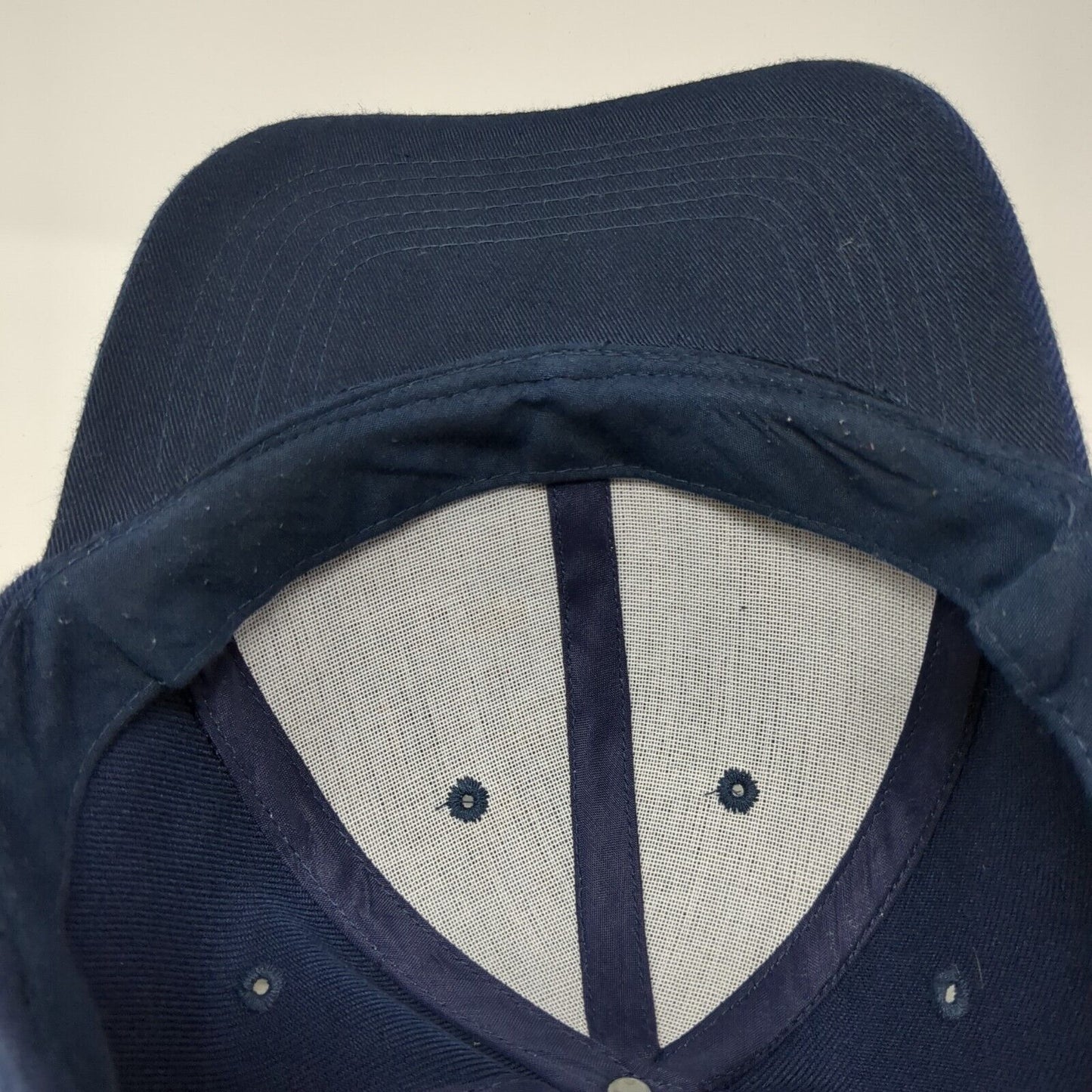 Unbranded Strapback Hat Blue One Size Adjustable Vented Holes 6 Panel Blank