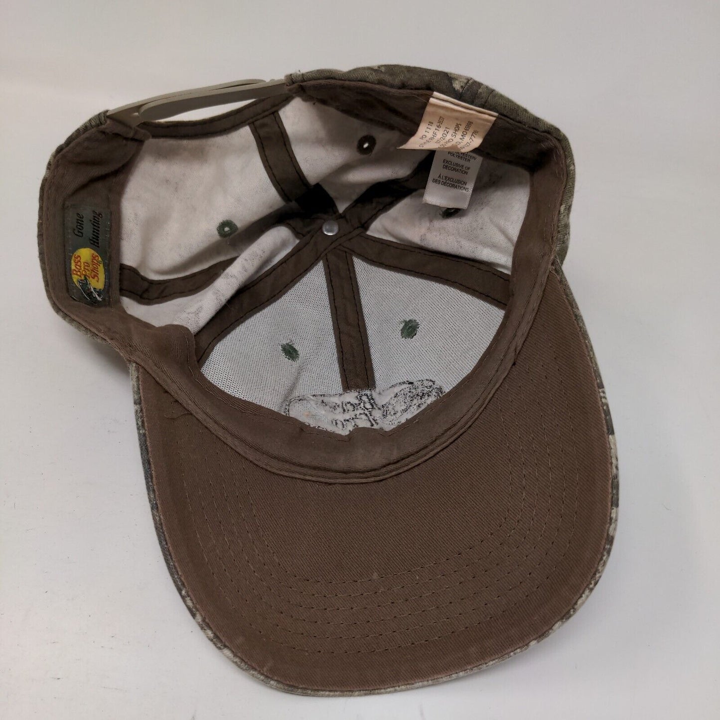 Bass Pro Shops Snapback Hat Camouflage One Size Embroidered Gone Fishing