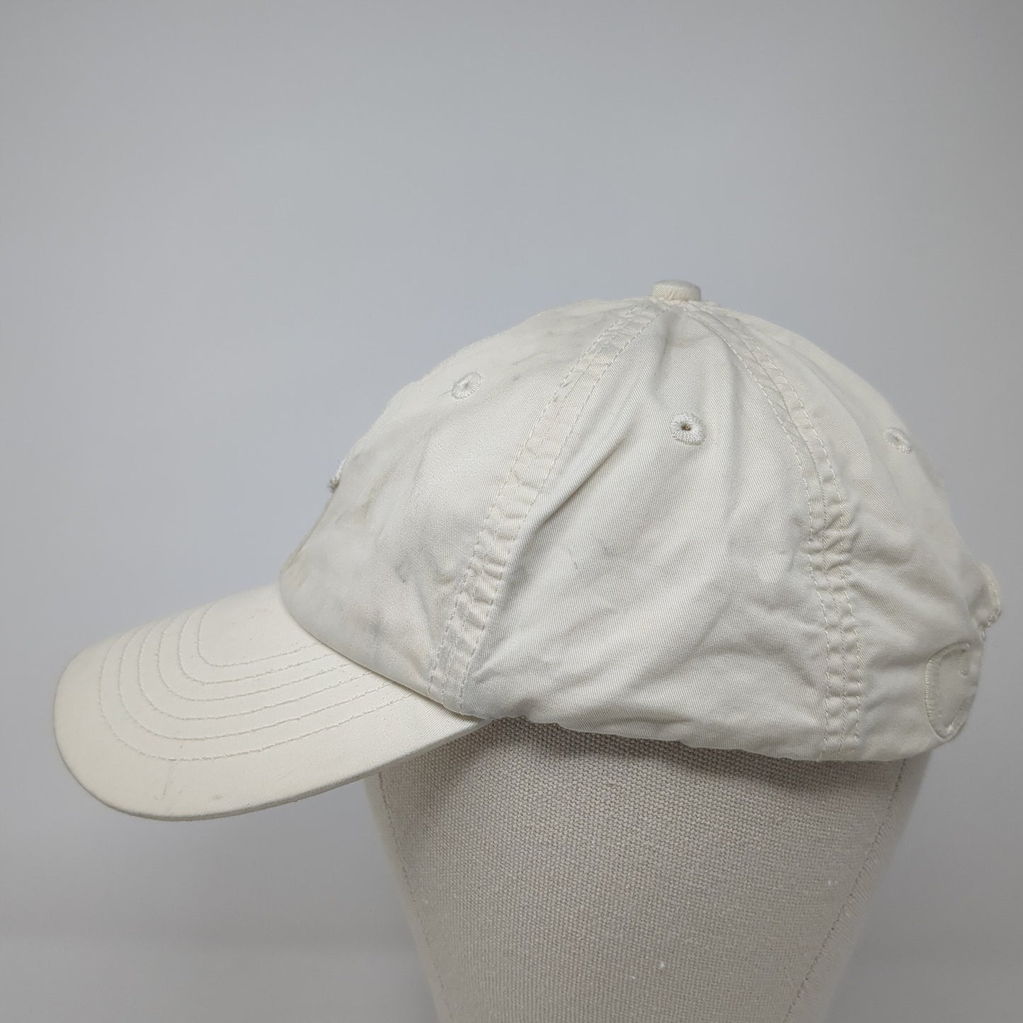 Camille Hind Golf Baseball Cap Beige One Size Adjustable Embroidered 6 Panel
