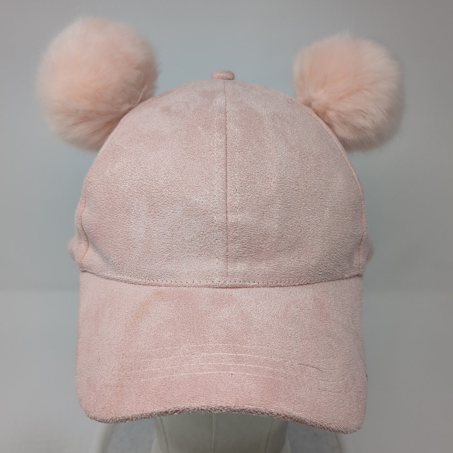 David And Young Strapback Pom Pom Hat Pink One Size Adjustable Blank