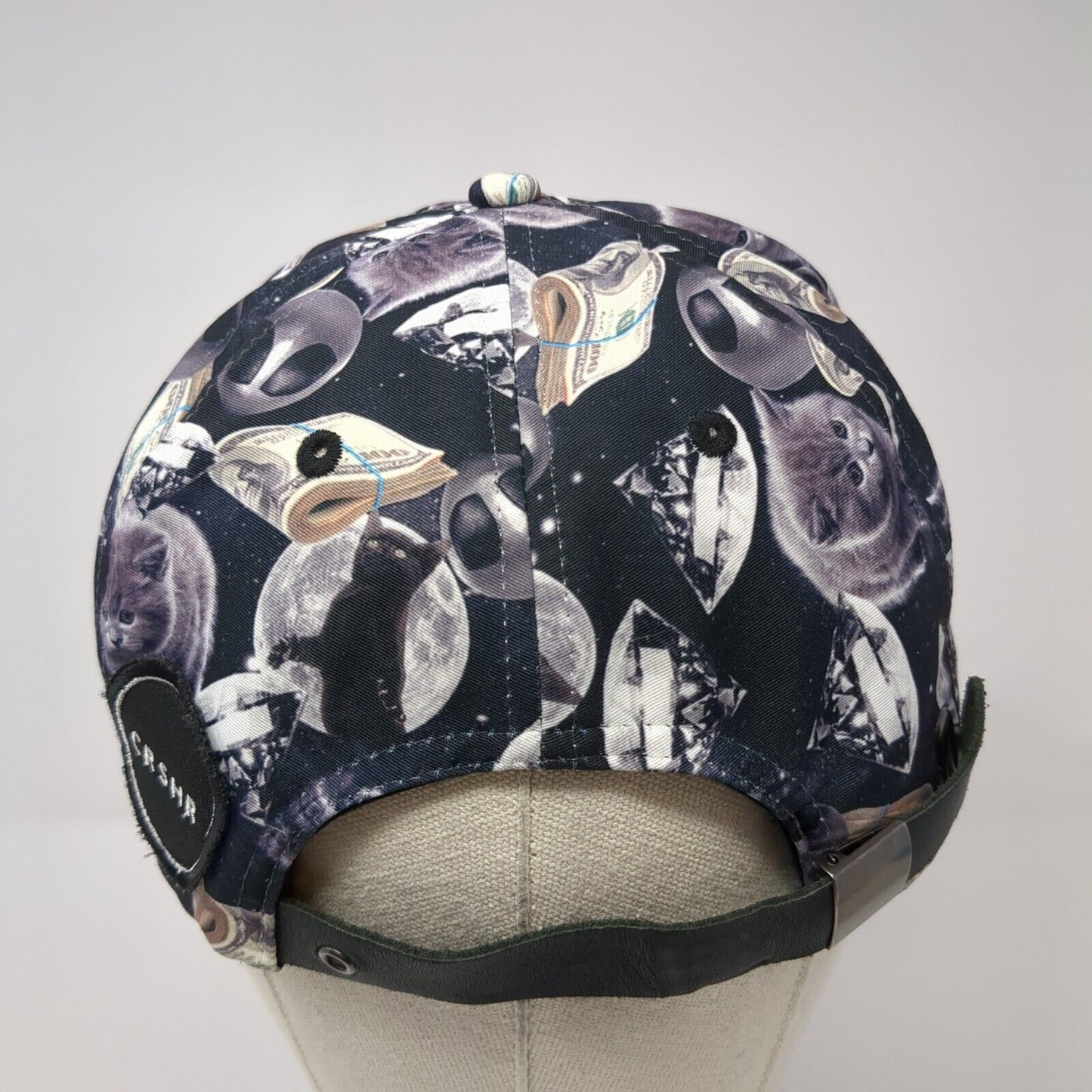 CRSHR Slideback Hat Multicolor OS Adjustable Patch Logo All Over Print Rope