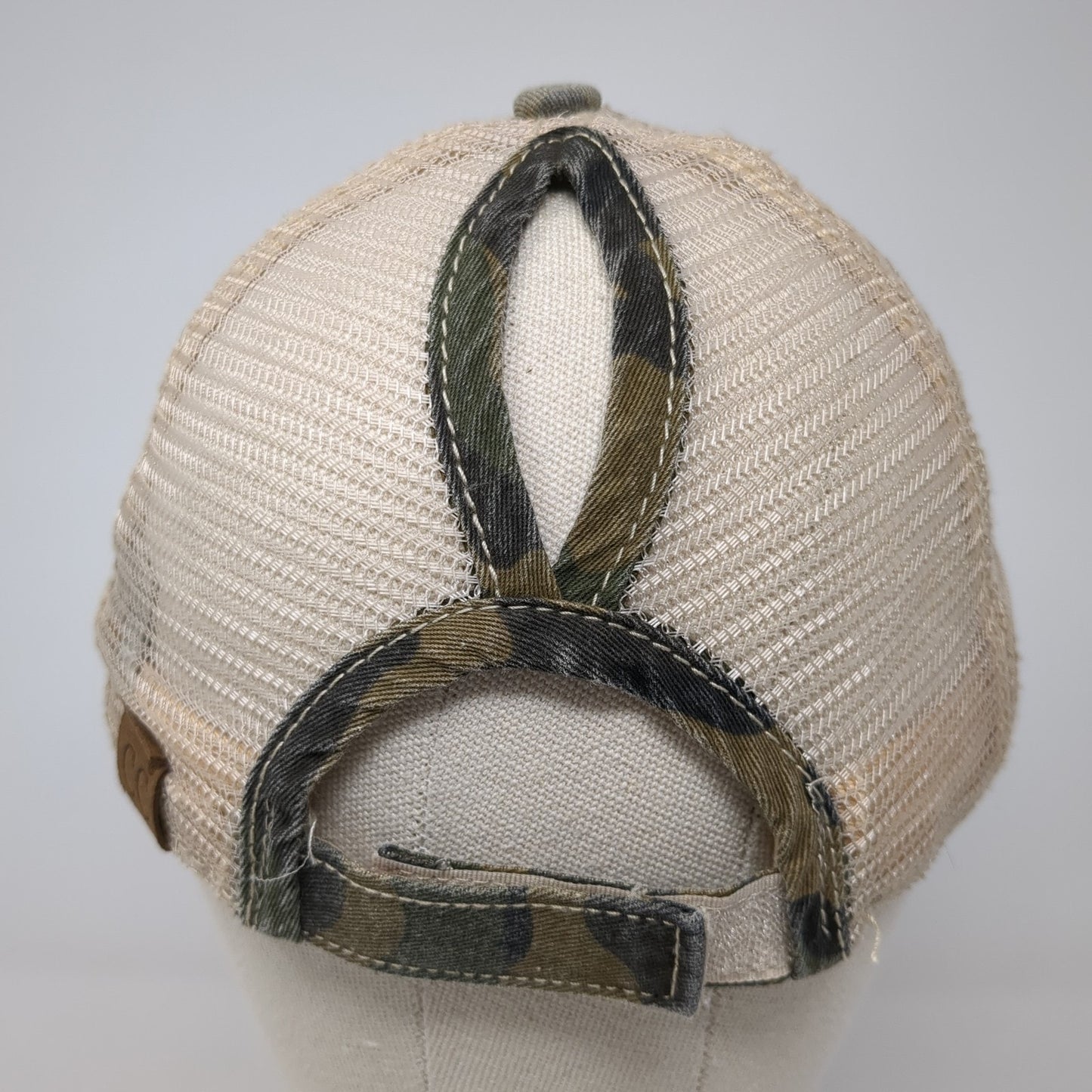 C.C Exclusives Strapback Trucker Hat Multi Camo One Size Ponytail