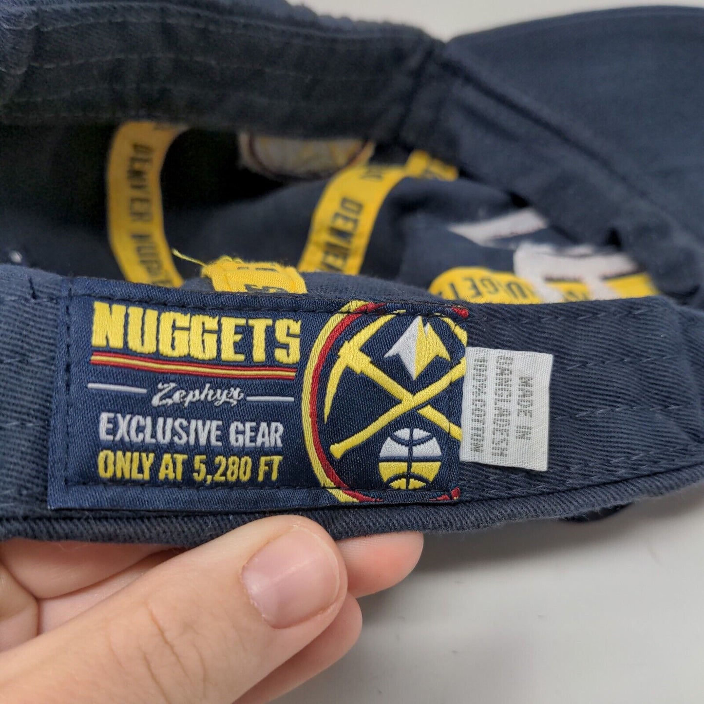 Denver Nuggets Slideback Hat Blue One Size Adjustable Embroidered Zephyr