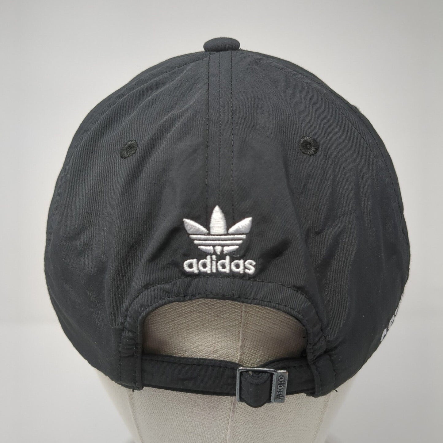 Adidas Adventure Slideback Hat Black One Size Adjustable Embroidered 3 Stripes