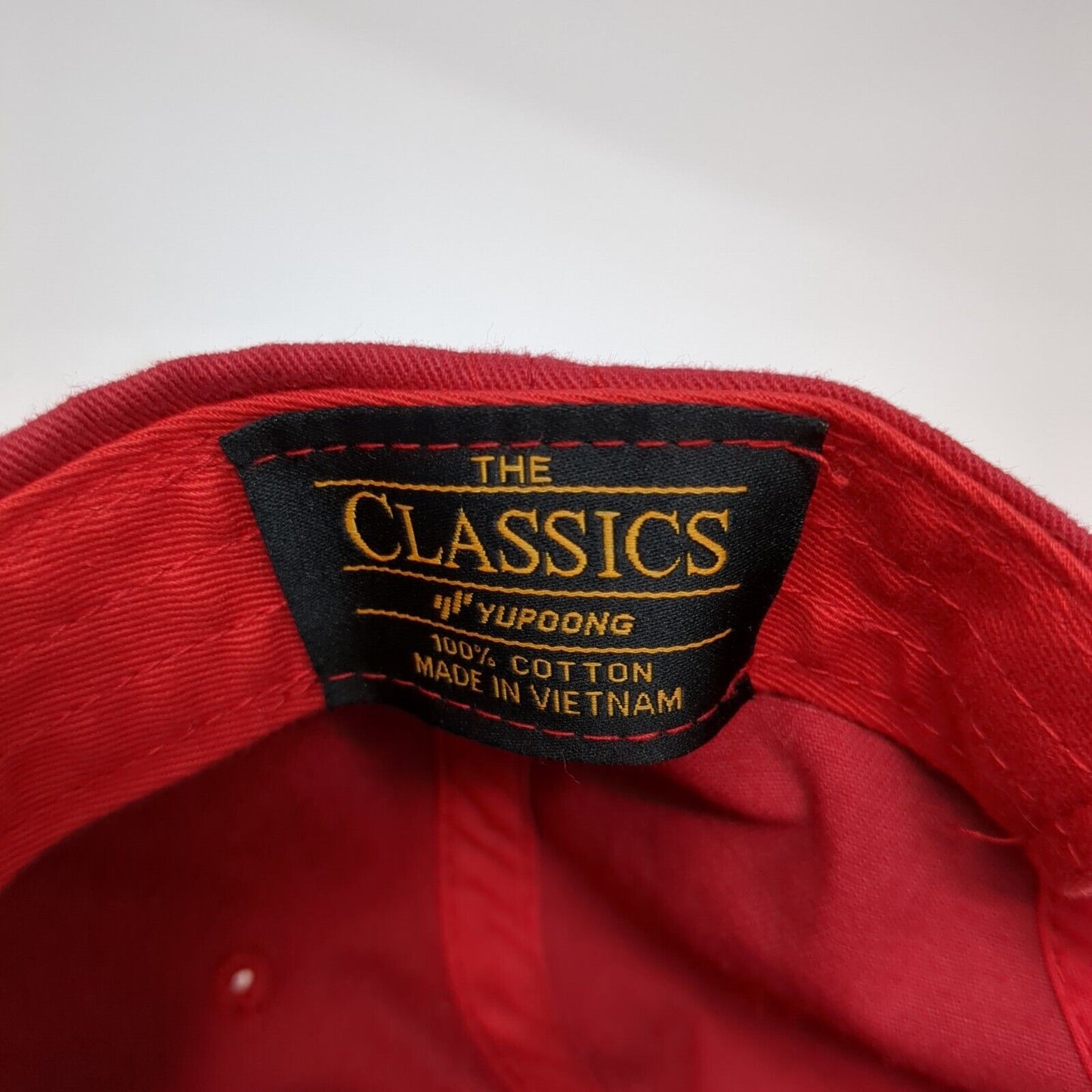 TS Slideback Hat Red One Size Adjustable Embroidered The Classics Yupoong Cotton