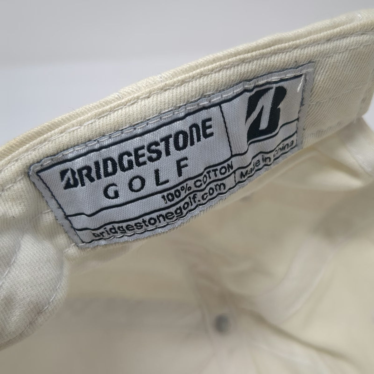 Bridgestone Baseball Cap Beige One Size Cotton Slideback Embroidered Logo Hat