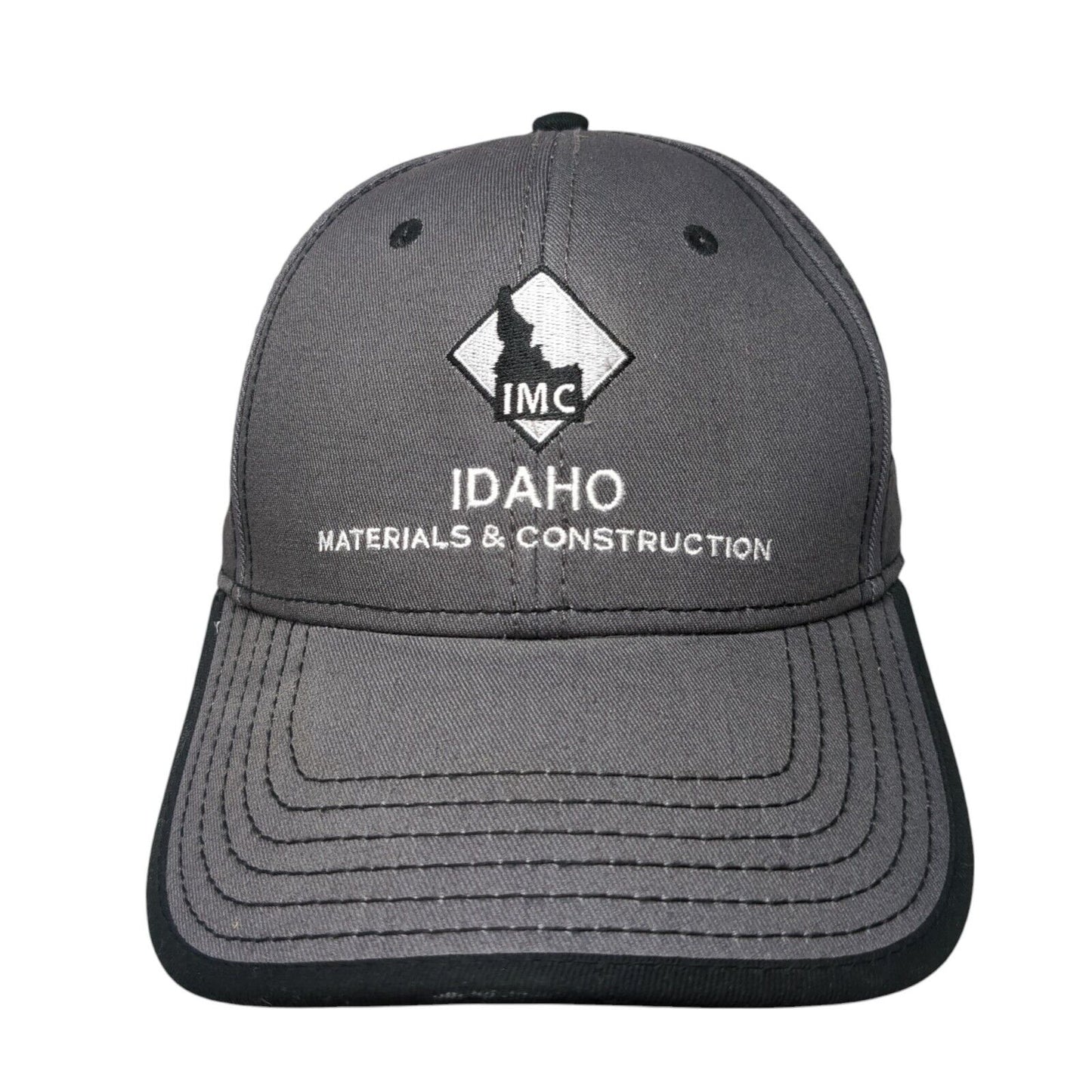 Idaho Materials & Construction Strapback Hat Gray OS Adjustable Embroidered Otto