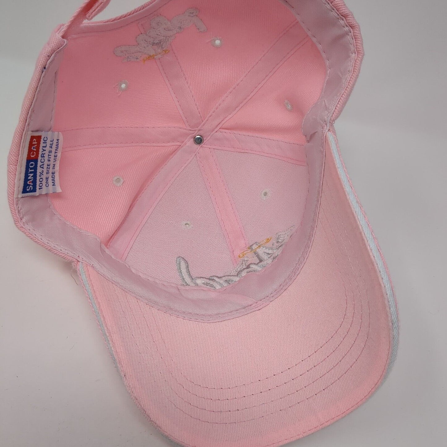 Angel Strapback Hat Pink One Size Adjustable Embroidered Santo Cap