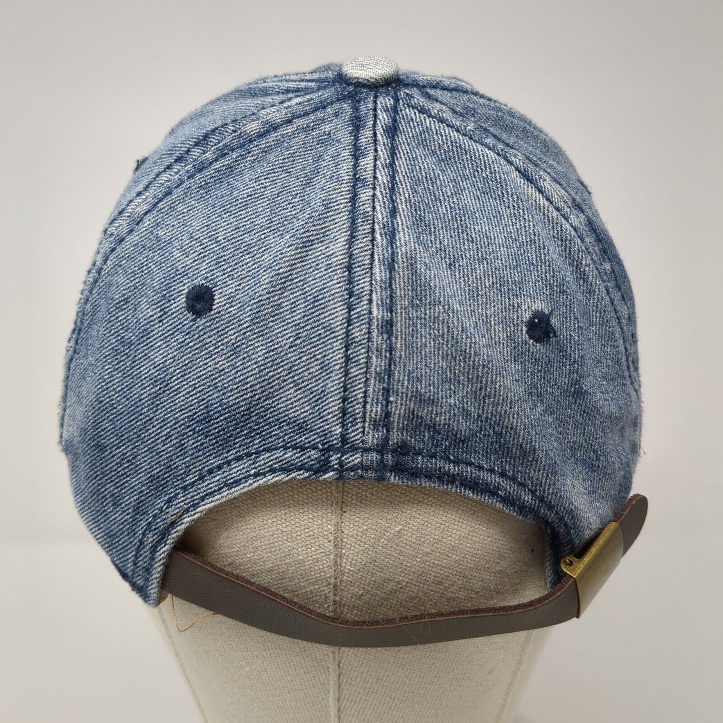 Unbranded Slideback Hat Blue One Size Adjustable Denim Vented Holes Blank