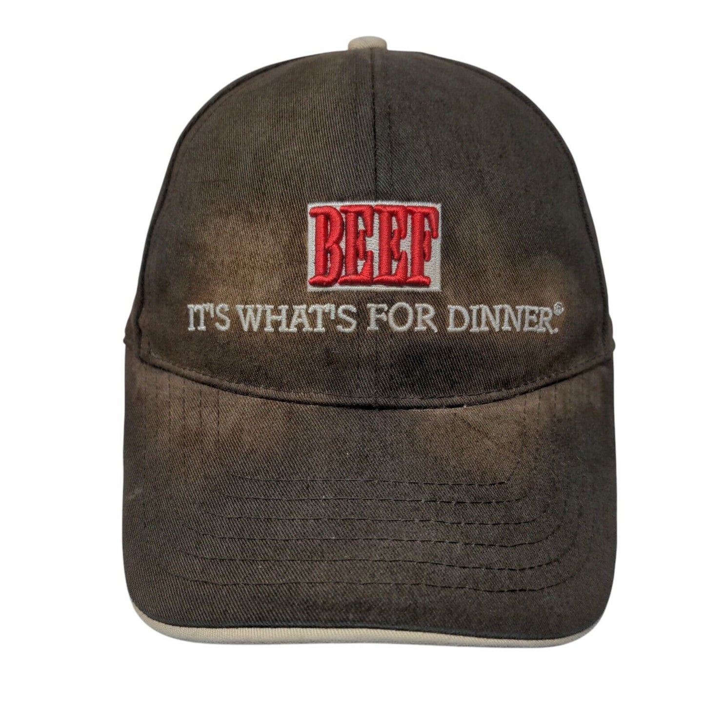 Beef It's What's For Dinner Strapback Hat Black OSFM Embroidered