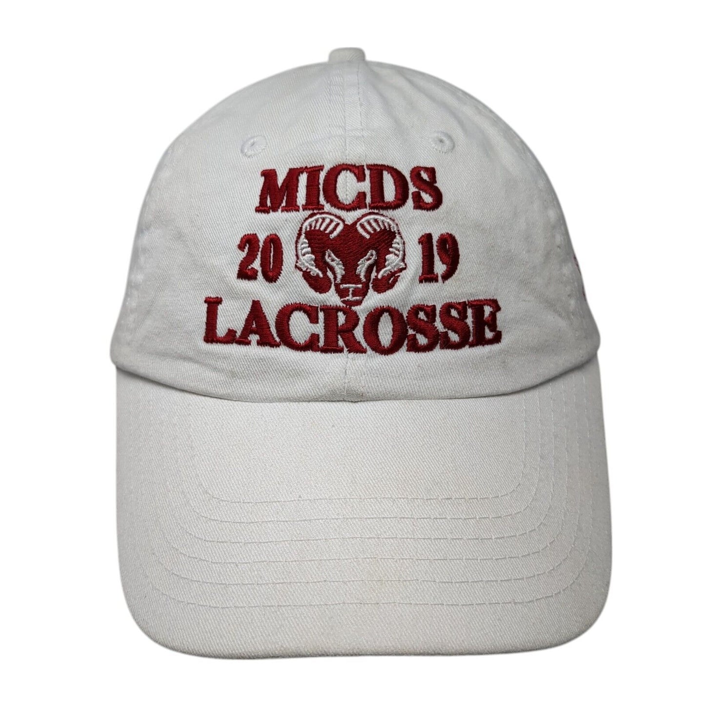 Micds 2019 Lacrosse State Champs Slideback Hat White OS Adjustable Embroidered