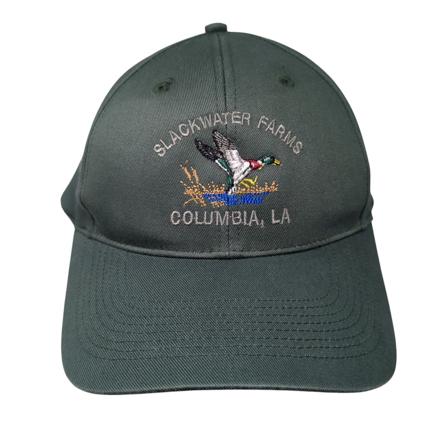 Slackwater Farms Columbia LA Snapback Hat Green OS Adjustable Embroidered OC