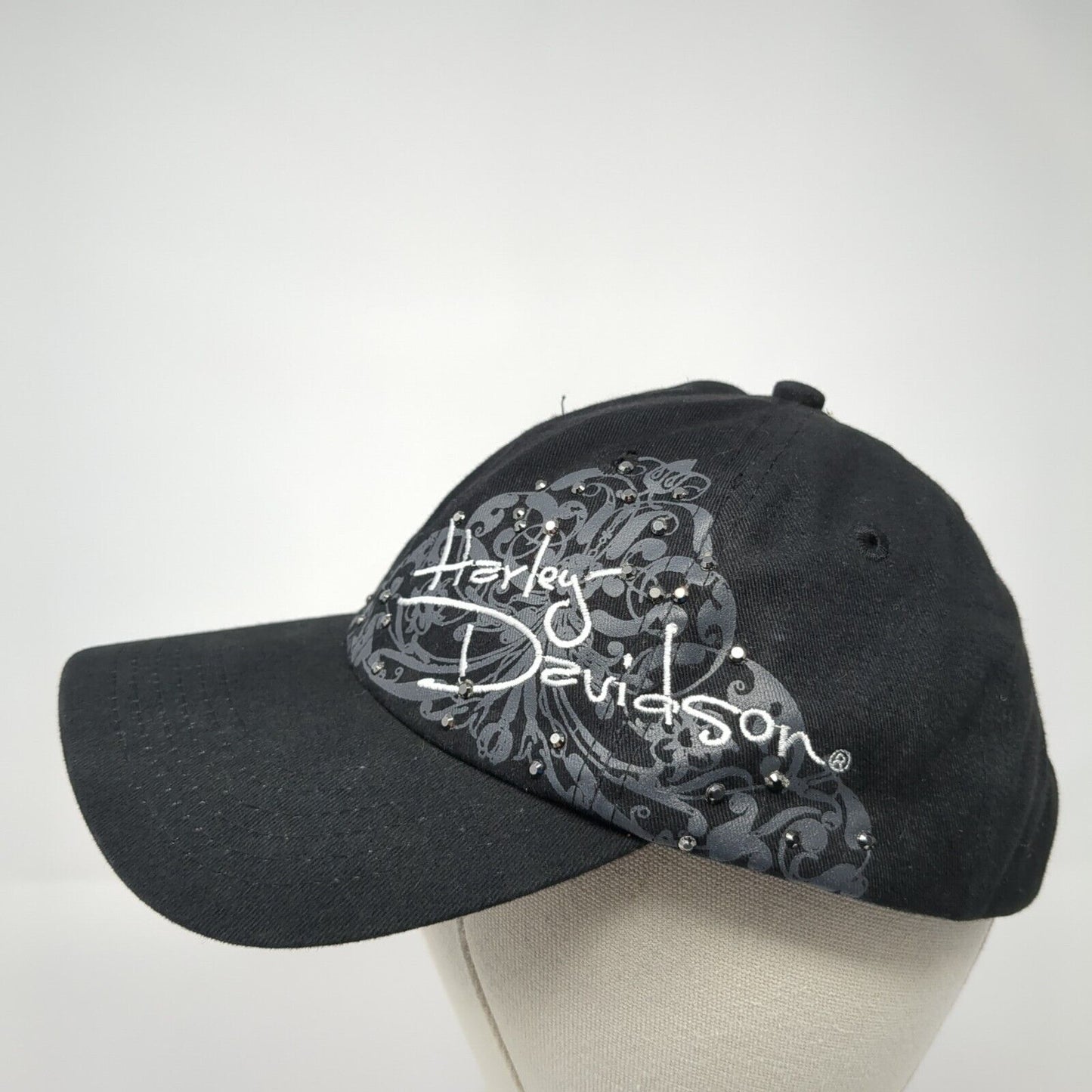 Harley-Davidson Maui Hawaii Strapback Hat Black One Size Rhinestone