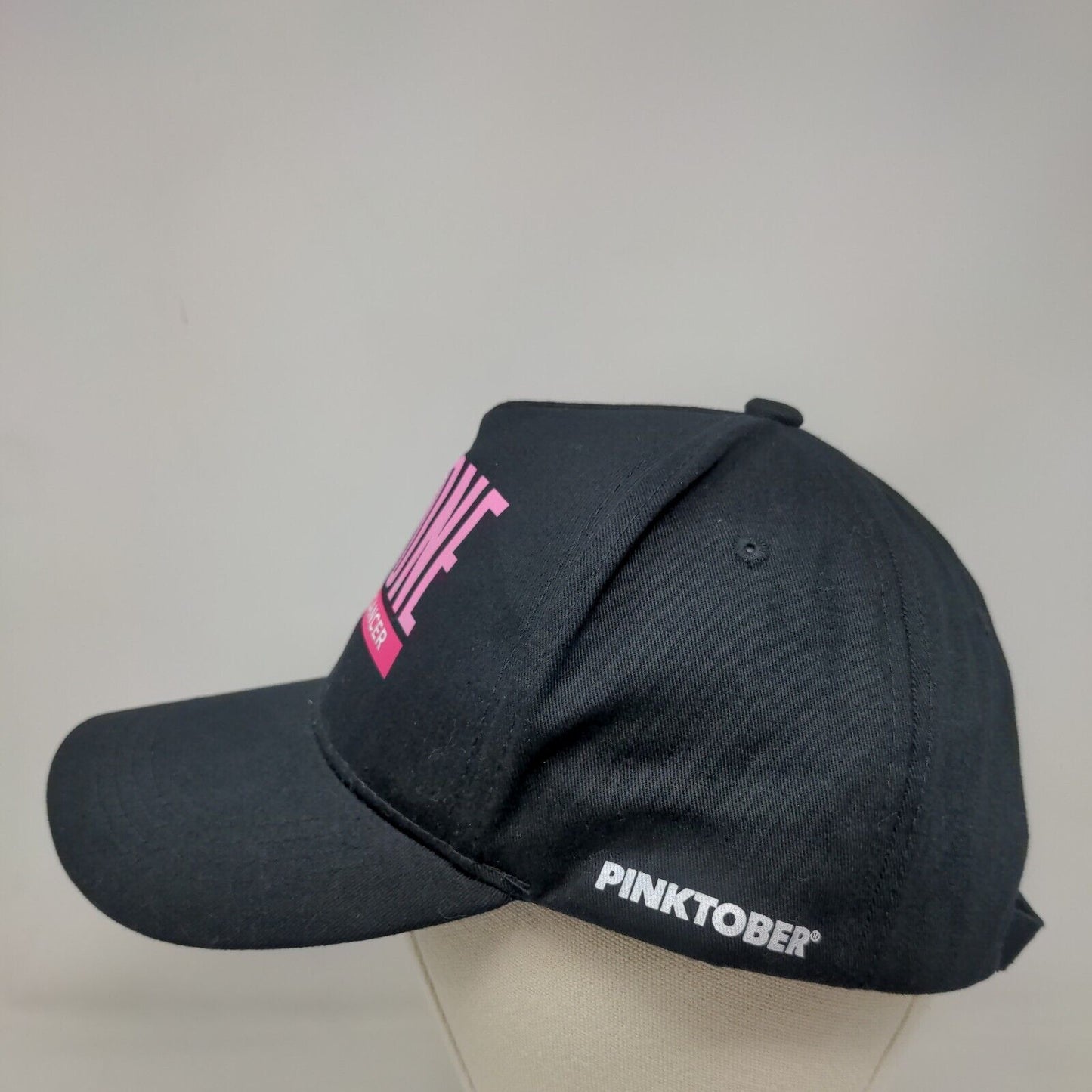 All Is One Knockout Cancer Hard Rock Pinktober Slideback Hat Black OS Adjustable