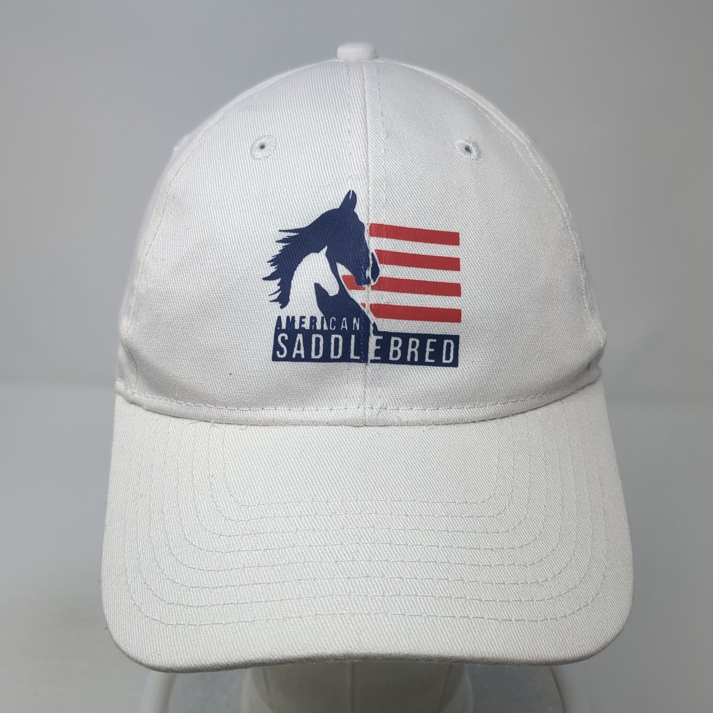 American Saddlebred Strapback Hat White One Size Elisabeth Goth LLC